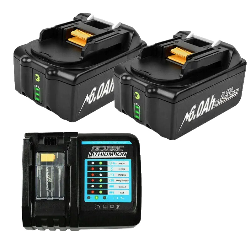 Ersatz-li-ionen-akku Für Makita, 18 V 6,0 Ah, Bl1860 B, Bl1830, Bl1850, 1 Stück, 2 Und 1
