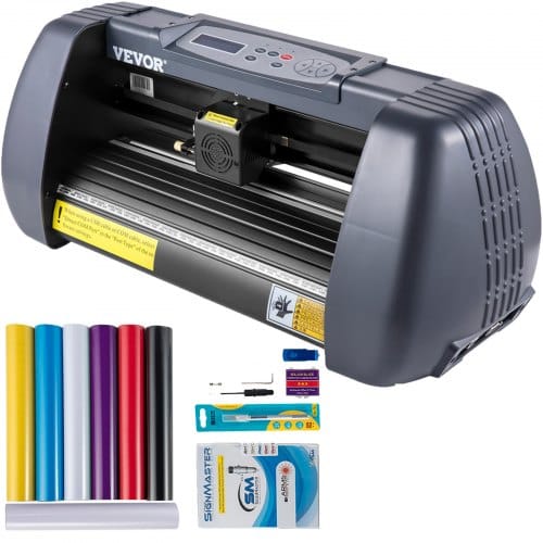 Vevor 375 mm Vinyl Schneideplotter Papiereinzug, Folienplotter Drucker Vinyl Schneiden Set, Unterstützt dm/pl, HP/GL-Sprache, Abdeckfolie zum Malen