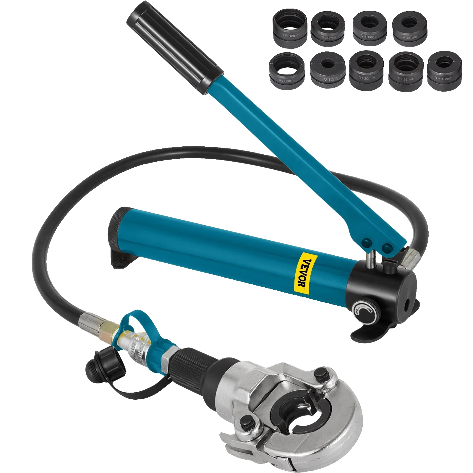 Hydraulisches Crimpwerkzeug, 6 Tonnen Presskraft, 360° Drehbarer Kopf, Rohrcrimper Mit Austauschbaren Backen