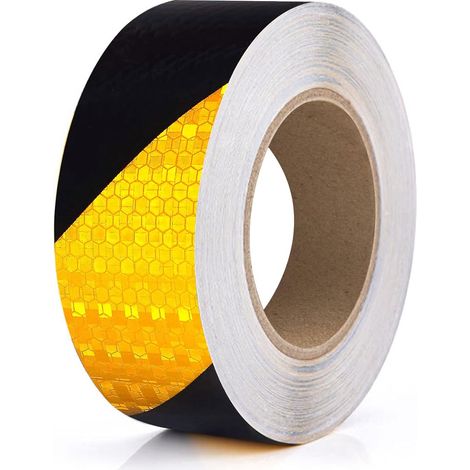 Cm X 33 Cm Gelb-schwarzes Reflektierendes Klebeband, Wasserfester, Selbstklebender Reflektorstreifen Für Fahrzeuge, Sicherheitswarnband Für Den Außenbereich