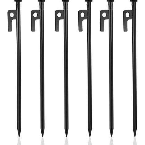 6-teiliges Zelt-heringe-set, 30 Cm Lange Bodenanker, Robuste Metall-campingheringe Mit Haken Zur Befestigung Von Zelten, Planen, Garten, Camping Und Anderen Outdoor-aktivitäten