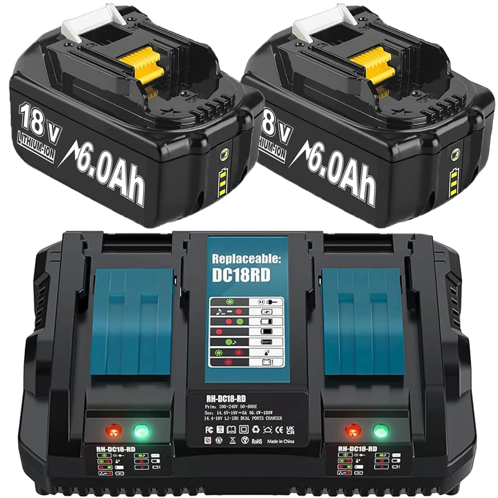 Wiederaufladbar, 6000 Mah Kapazität, 18 V Spannung