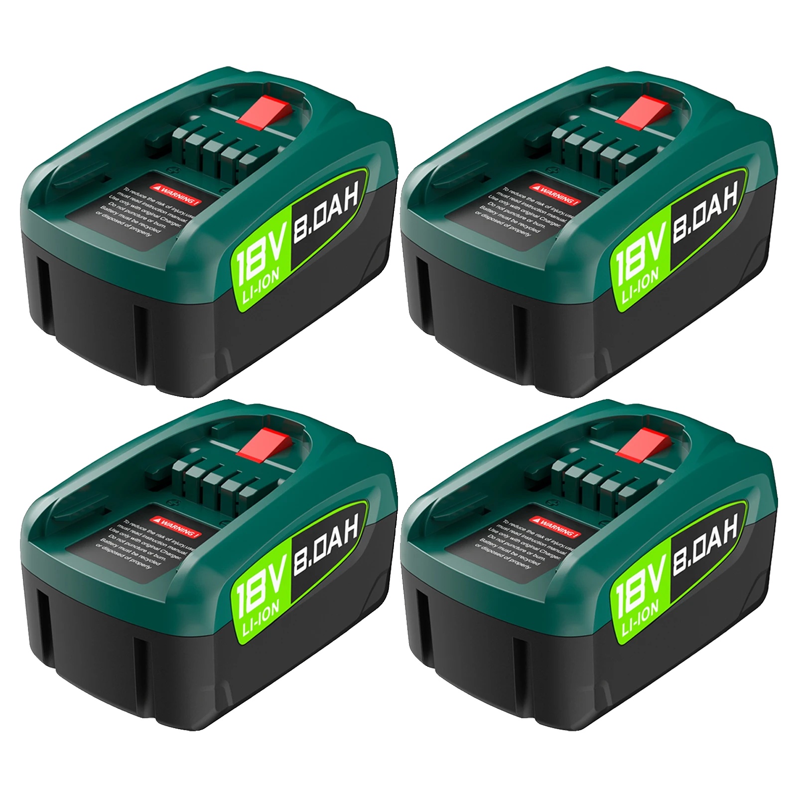 Wiederaufladbarer Bosch Pba-akku, 8000 Mah Kapazität, 18 V Spannung, 4er-packung Mit 8000-mah-akkus