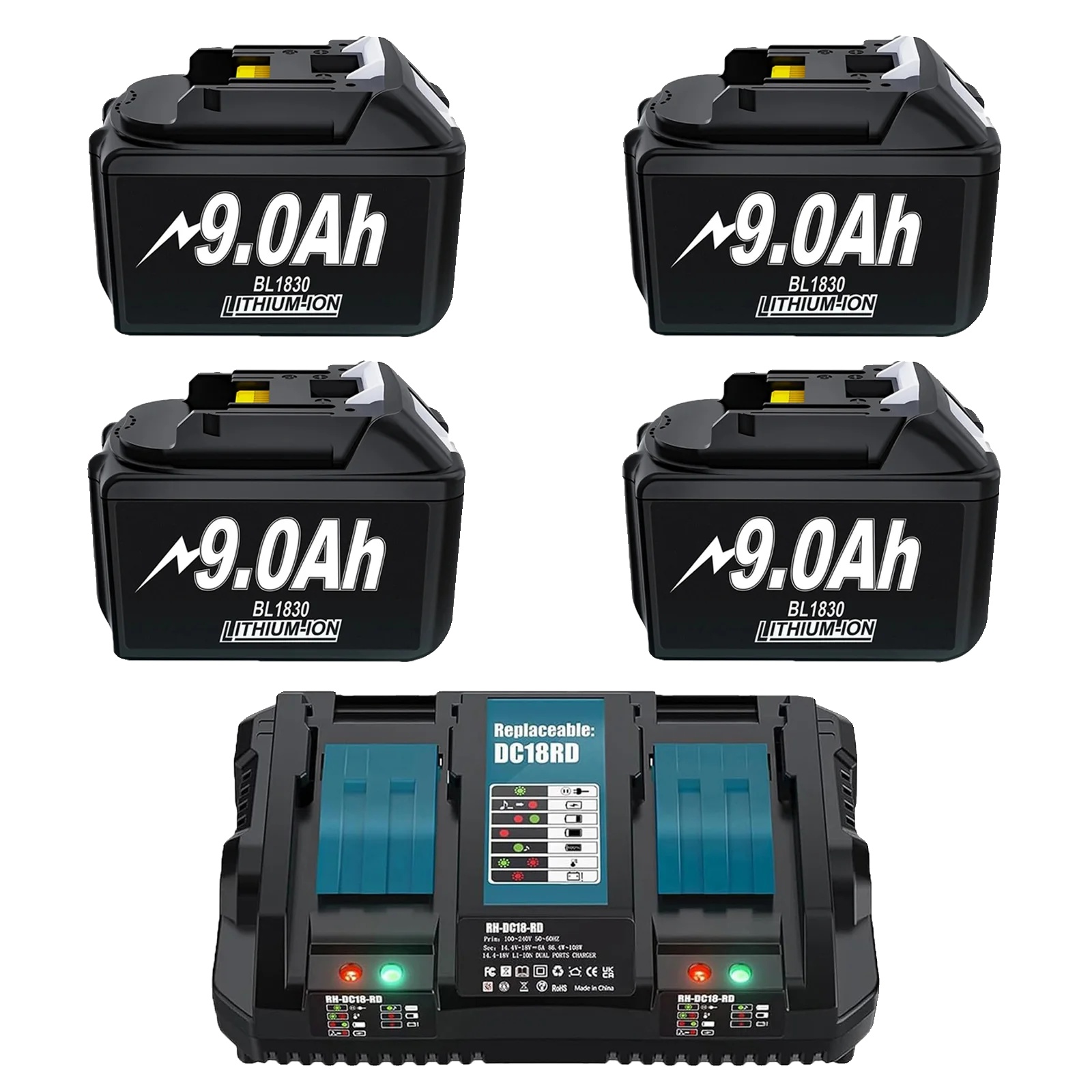 Ersatzakku Bl1830, 9000 Mah Kapazität, 18 V Lithium-ionen-technologie