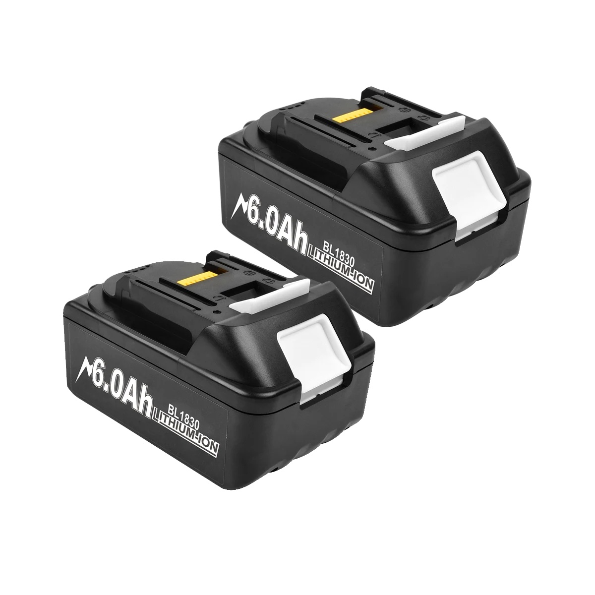 Ersatz-lithium-ionen-akku, Kompatibel Mit Makita, Doppelladegerät, Intelligente Led-anzeigen, 18 V, 6000 Mah, 2 Stück