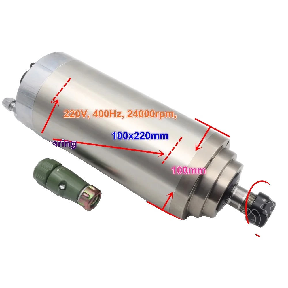 Spindelmotor, 3 Kw, 220 V, 24000 U/min, Er20-spannzange, 100 X 220 Mm