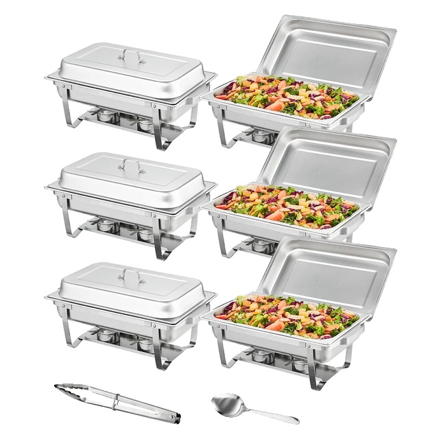 Warmhalteplatte, 8-quart-fassungsvermögen, Edelstahlkonstruktion, 6er-pack