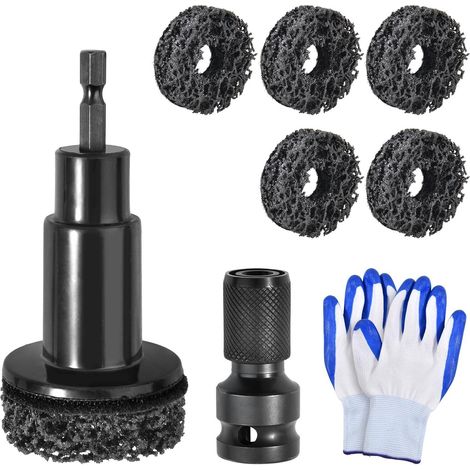 Radnabenreinigungs- Und -bearbeitungsset Mit Adapter Und Handschuhen Für 1/2"-elektrobohrmaschine