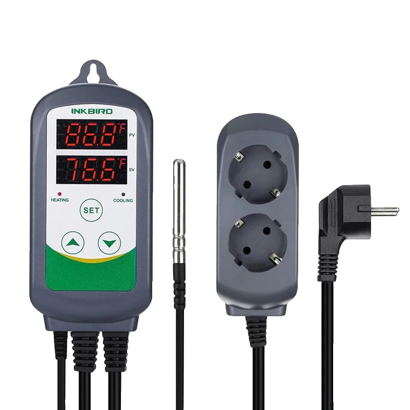 Temperaturregler, Intelligentes Wlan-thermostat, Heizungs- Und Kühlungssteuerung Mit Zwei Relais, Hoch-/niedrigtemperaturalarme Und Fernüberwachung Per App, Itc-308