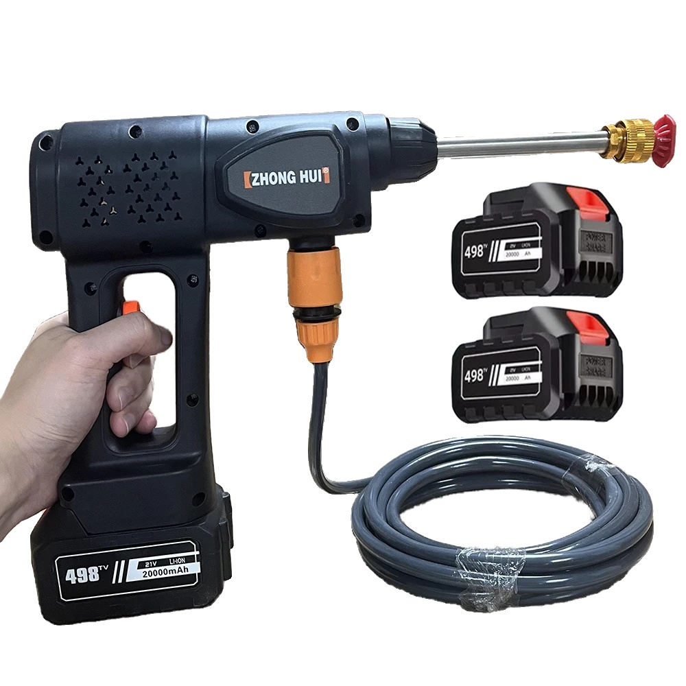 Hochdruck-wasserpistole, Kabellos, Mit Einstellbarem Sprühstrahl, Im Zwei-akku-set, Batteriebetrieben