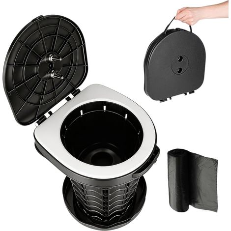 Faltbare Campingtoilette Mit Toilettenbeutel, Tragbare Toilette Mit Deckel, Tragbare Campingtoilette Mit 10 Müllbeuteln, Zusammenklappbares Töpfchen Für Camping, Wandern, Angeln Und Festivals