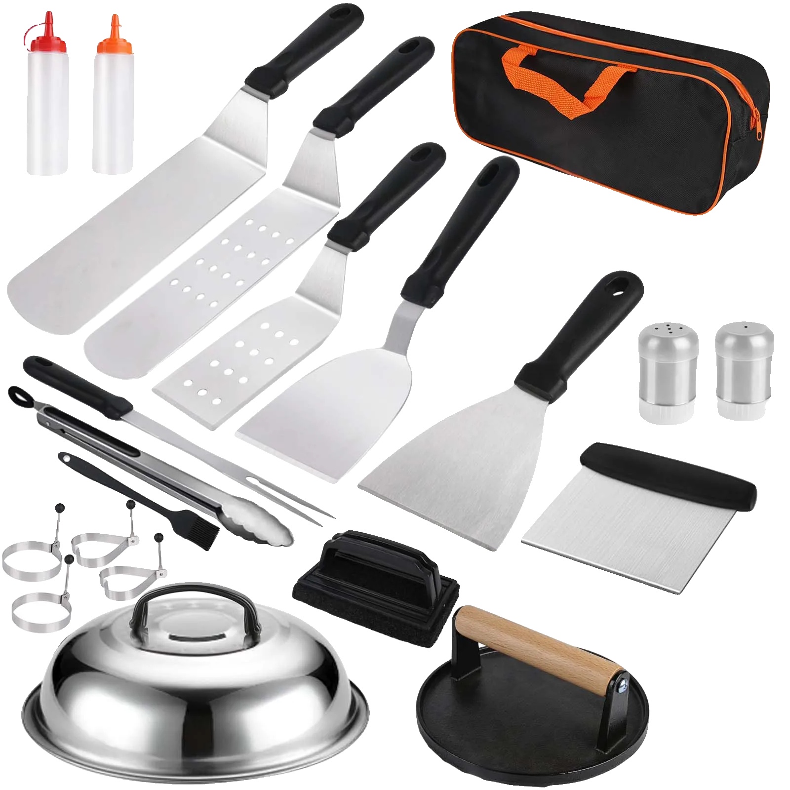 Grillzubehör-set, 29-teiliges Werkzeugset, Ergonomisches Design, 29 Teile/set