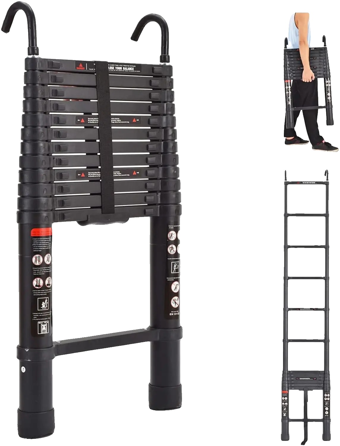 Teleskopleiter Aus Aluminium, Tragkraft 150 Kg, Sicherheitsverriegelung In Der Höhe Und Rutschfester Stand Für Den Privaten Und Gewerblichen Gebrauch, 6,2 M (20,3 Ft).