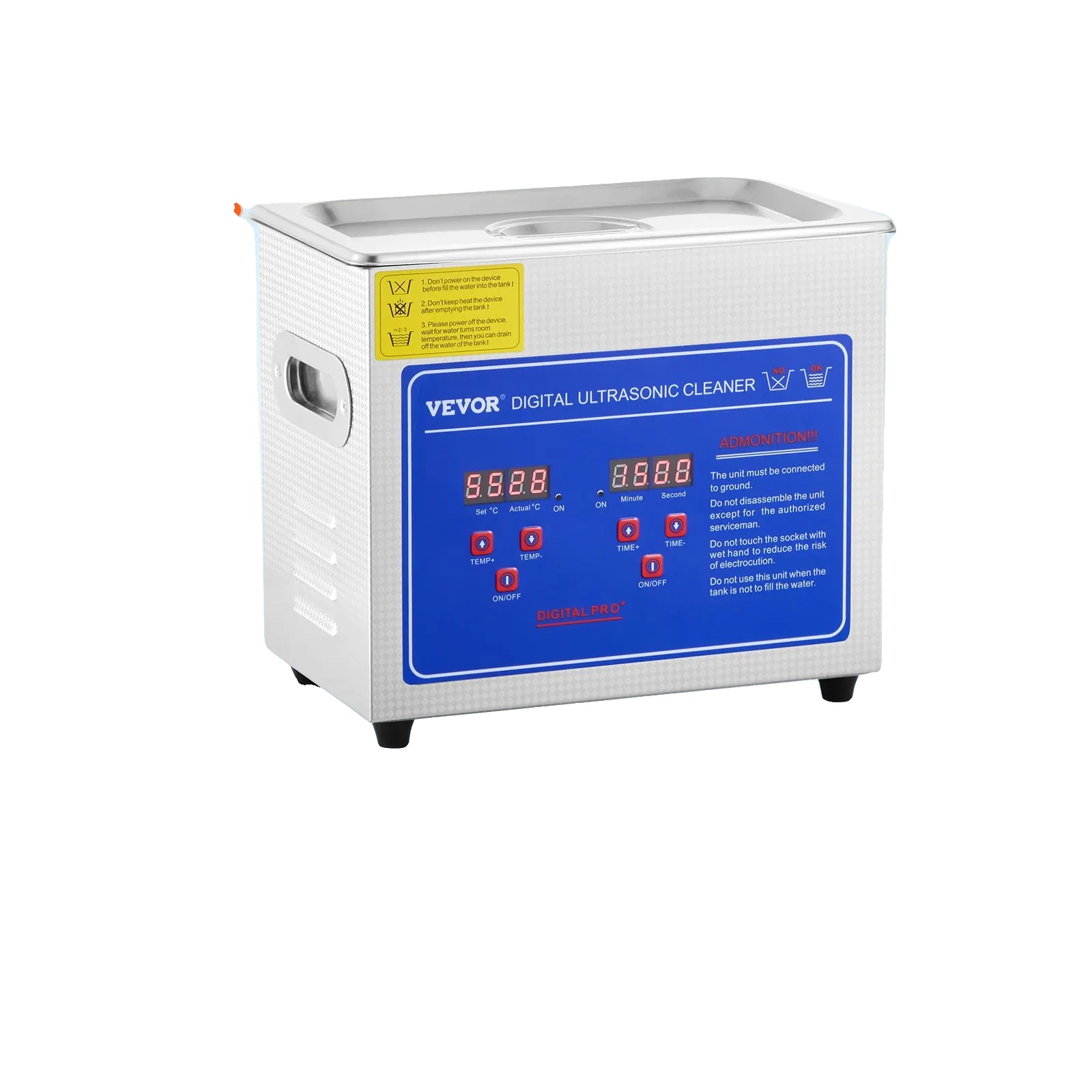 Ultraschallreiniger, 2,85 L Fassungsvermögen, 120 W, 40 Khz, Edelstahl, 20 A