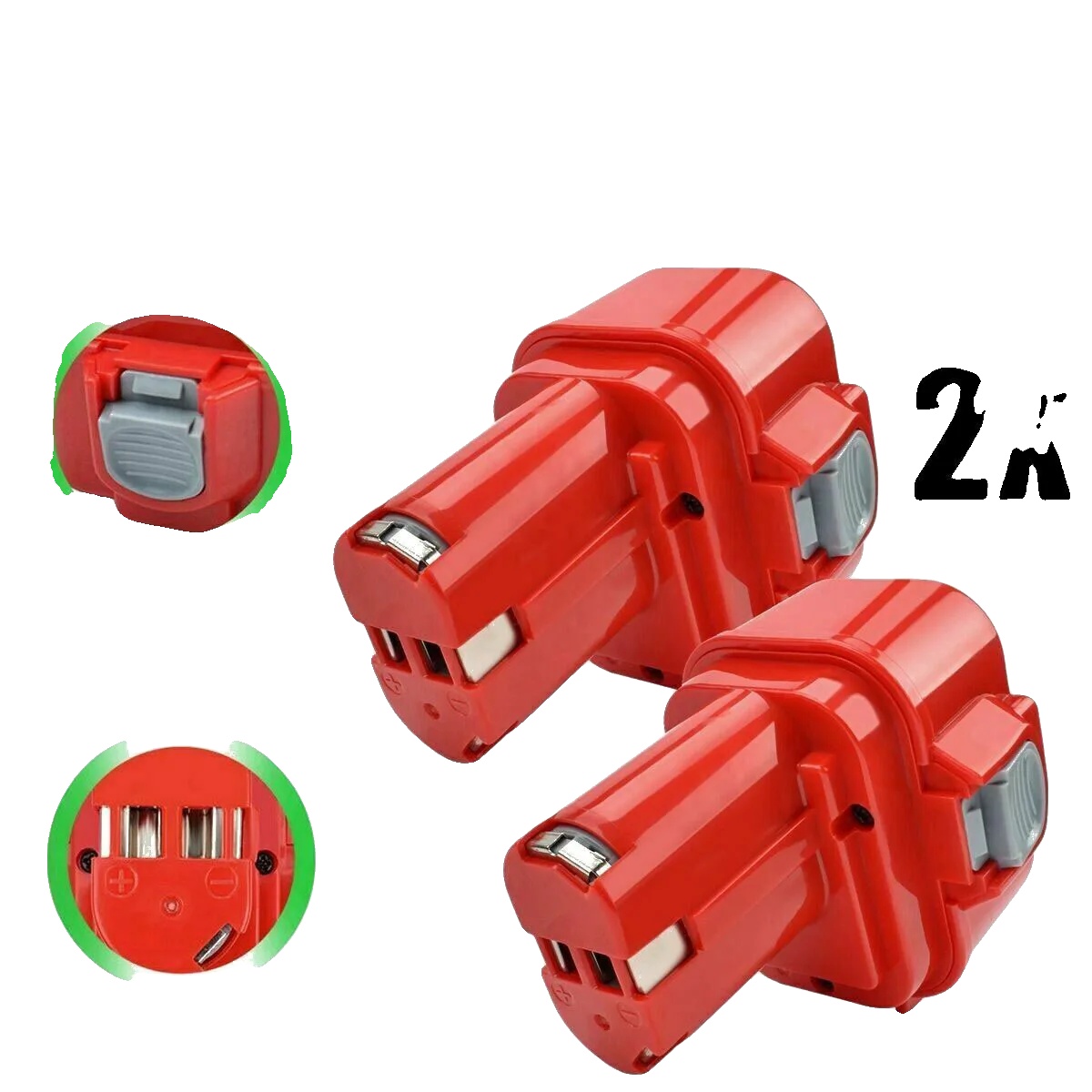 Ersatzakku, 4000 Mah Kapazität, Wiederaufladbar, 2 Stück