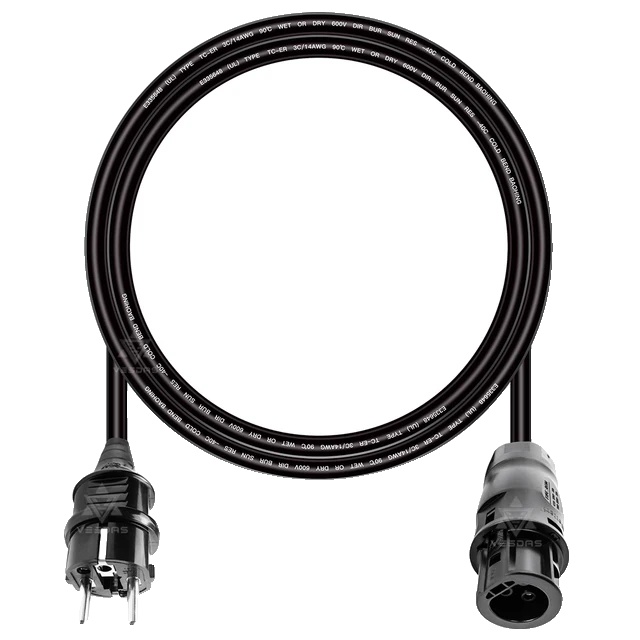 Netzanschluss, Schutzart Ip68, Nennstrom 25 A, 2 M Eu-kabel