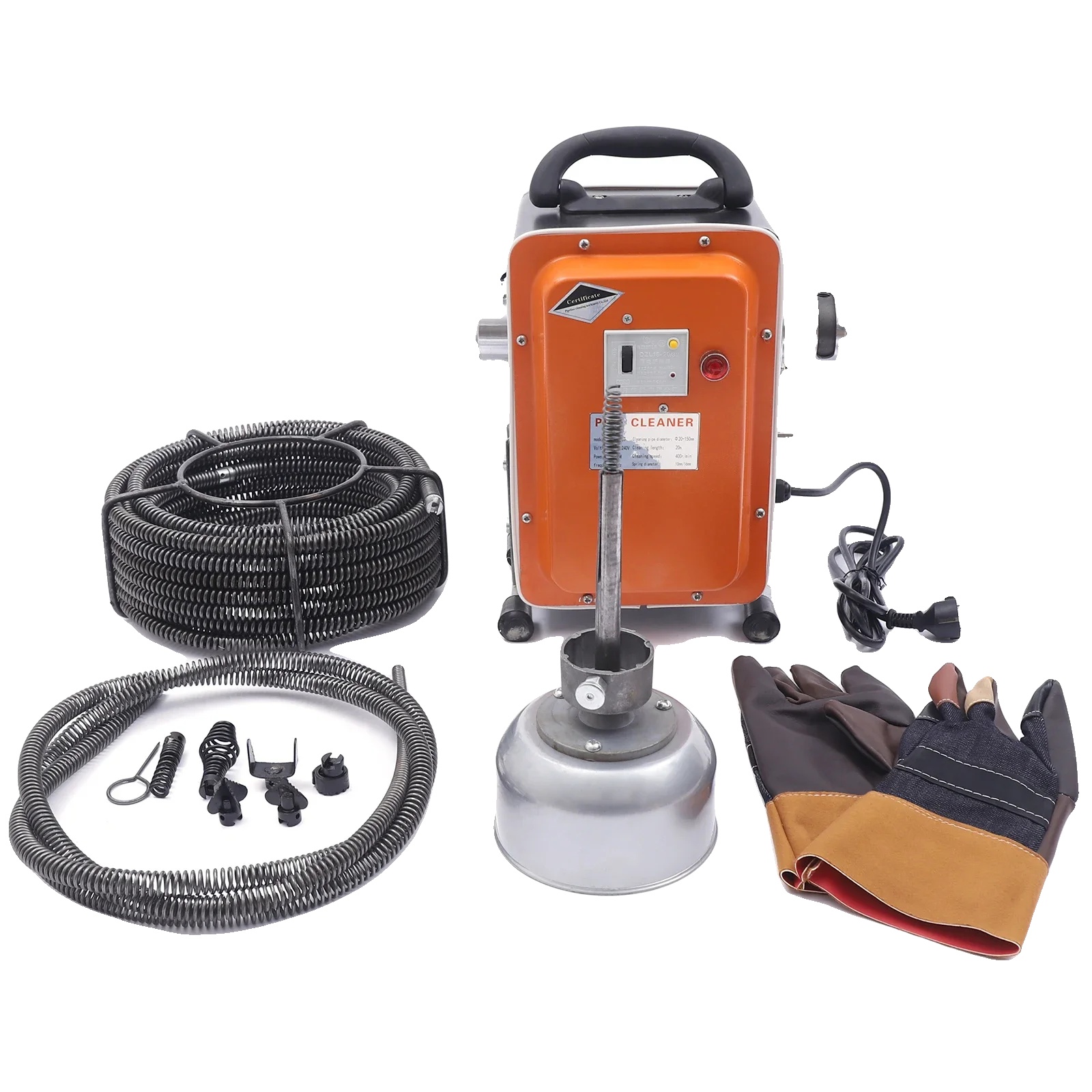 Rohrreinigungsmaschine, 750 W Leistung, Maximaler Rohrdurchmesser 150 Mm, Minimaler Rohrdurchmesser 20 Mm, Spannung 230–240 V, Maximale Baggerlänge 20 M
