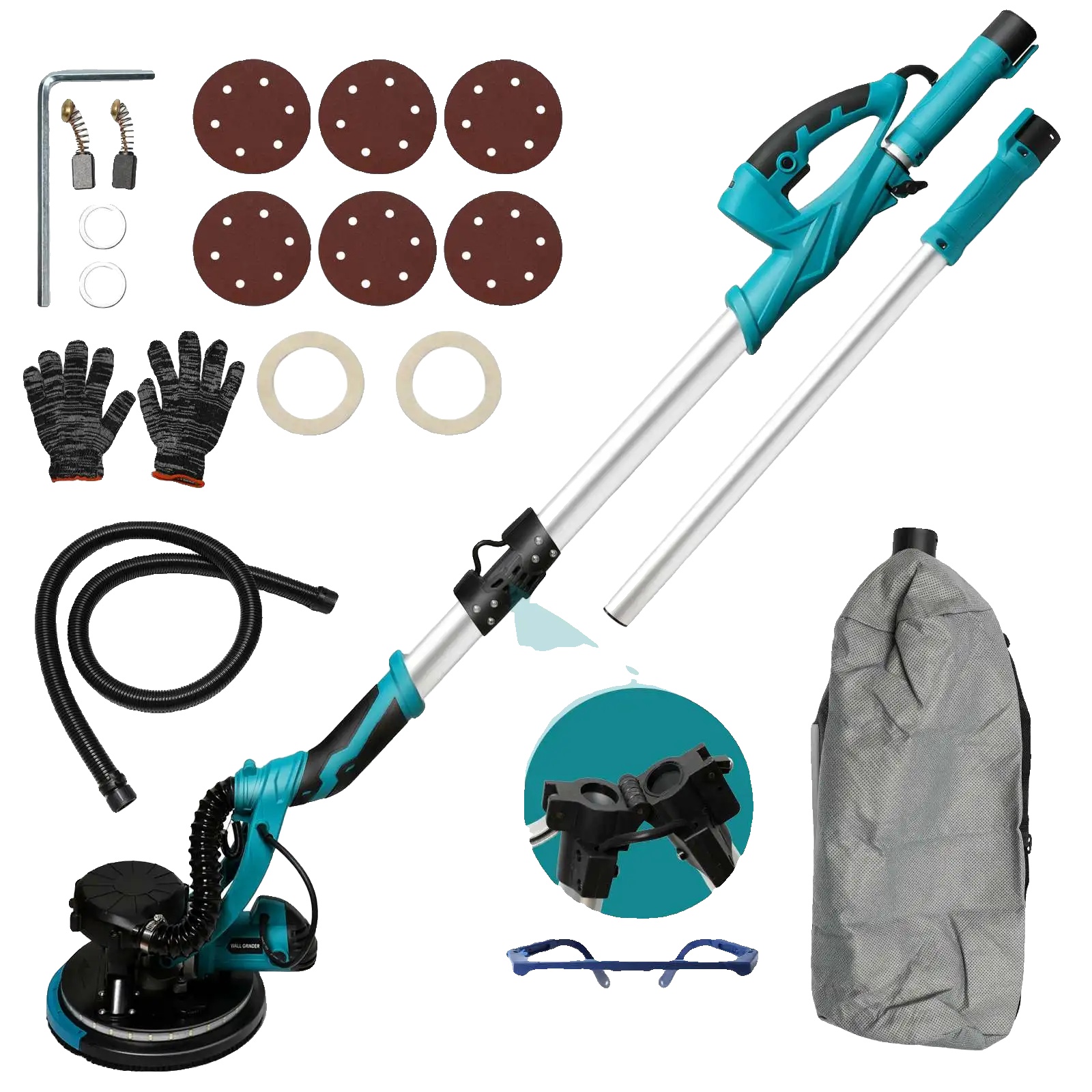 Trockenbauschleifer, 1250 W Leistung, Einstellbare Drehzahl 800–1800 U/min