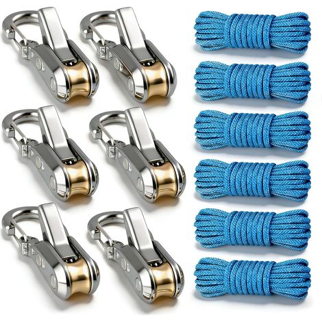 (6-teilig) Seilspanner Mit Karabinerhaken, Schnellspanner Für Seile Und Paracord, Ideal Für Camping, Wandern, Bootfahren Und Den Stationären Einsatz.