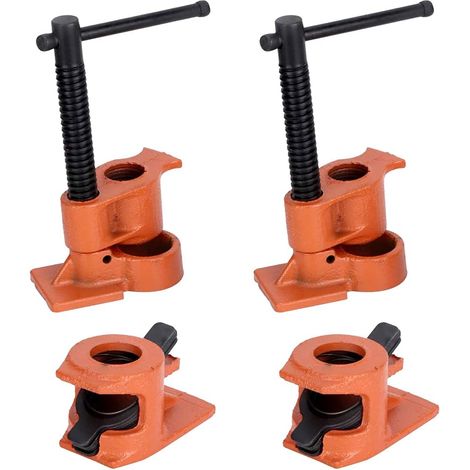 2-teiliges Rohrschellen-set, 1/2-zoll-holzschellen-set, H-förmige, Robuste Schraubzwingen Aus Gusseisen Für Die Holzbearbeitung, Werkbank-schraubstock-set Mit Breiter Basis