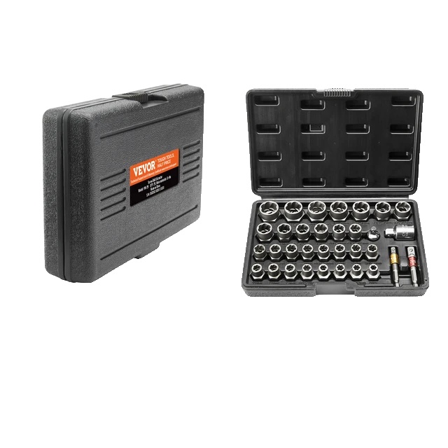 Bolzenausdreher-set, Hochbelastbar, Aus Chrom-molybdän-stahl, 29-teiliges Set, Inklusive Koffer