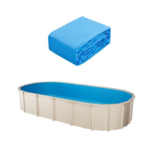 Ovale Poolfolie, 610x375x147 Cm, Innenfolie Ersatzfolie Innenhülle Schwimmbadfolie Überlappungsfolie Aus Vinyl In Standardstärke, Für Oberirdische Pools Mit 132 Cm Hohen Wänden, Einfarbig
