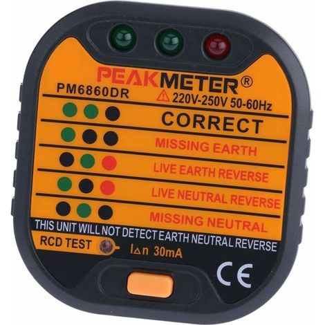 Pm6860dr Automatischer Elektrischer 220v-steckdosenprüfer Mit Unterstützung Für Leitungsschutzschalter, 1 Stück