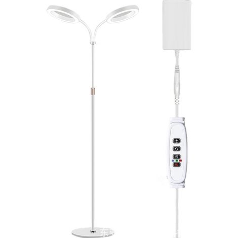 Große 12-v-pflanzenlampe Für Zimmerpflanzen, Erweitertes Vollspektrum (660 Nm), Lumileds-leds, 2 X 16 Cm Lampen Mit Timer Und Dimmfunktion, Höhenverstellbar Von 42 Bis 170 Cm, 22 Cm Sockel, 20 W