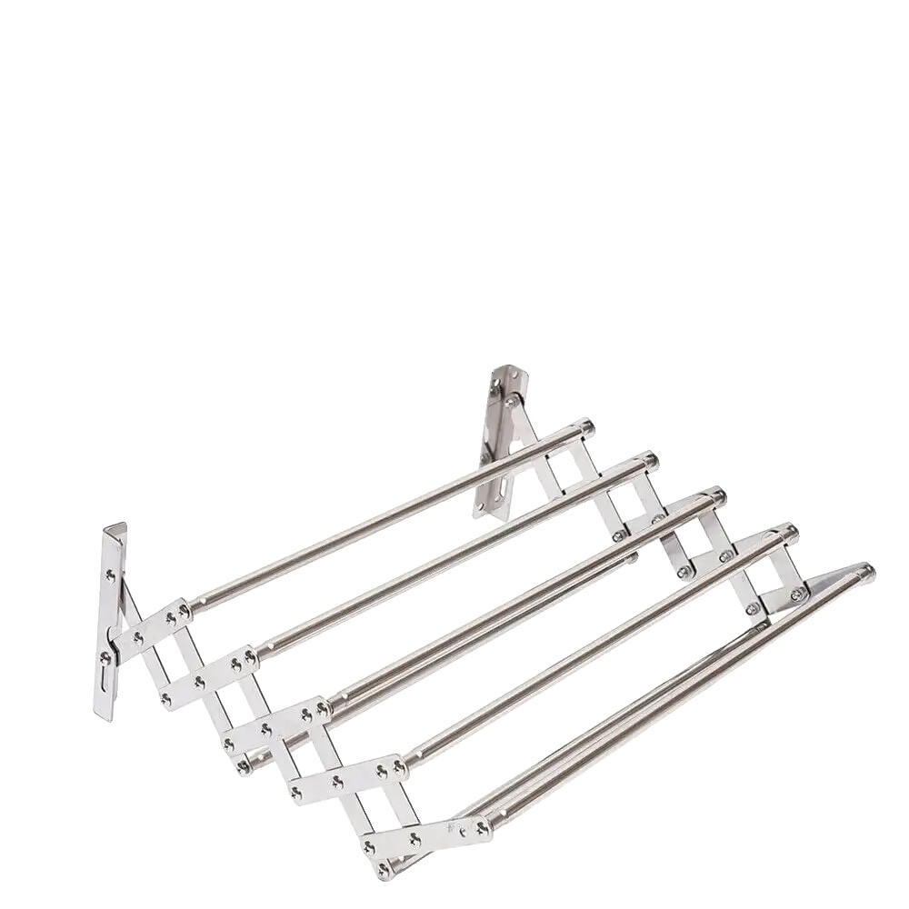 Wandhängender Wäscheständer, Verstellbare Länge 42–80 Cm, Zusammenklappbar, Maße: Höhe 14,5 Cm, Breite 12,5–35 Cm, Gewicht 1,2 Kg