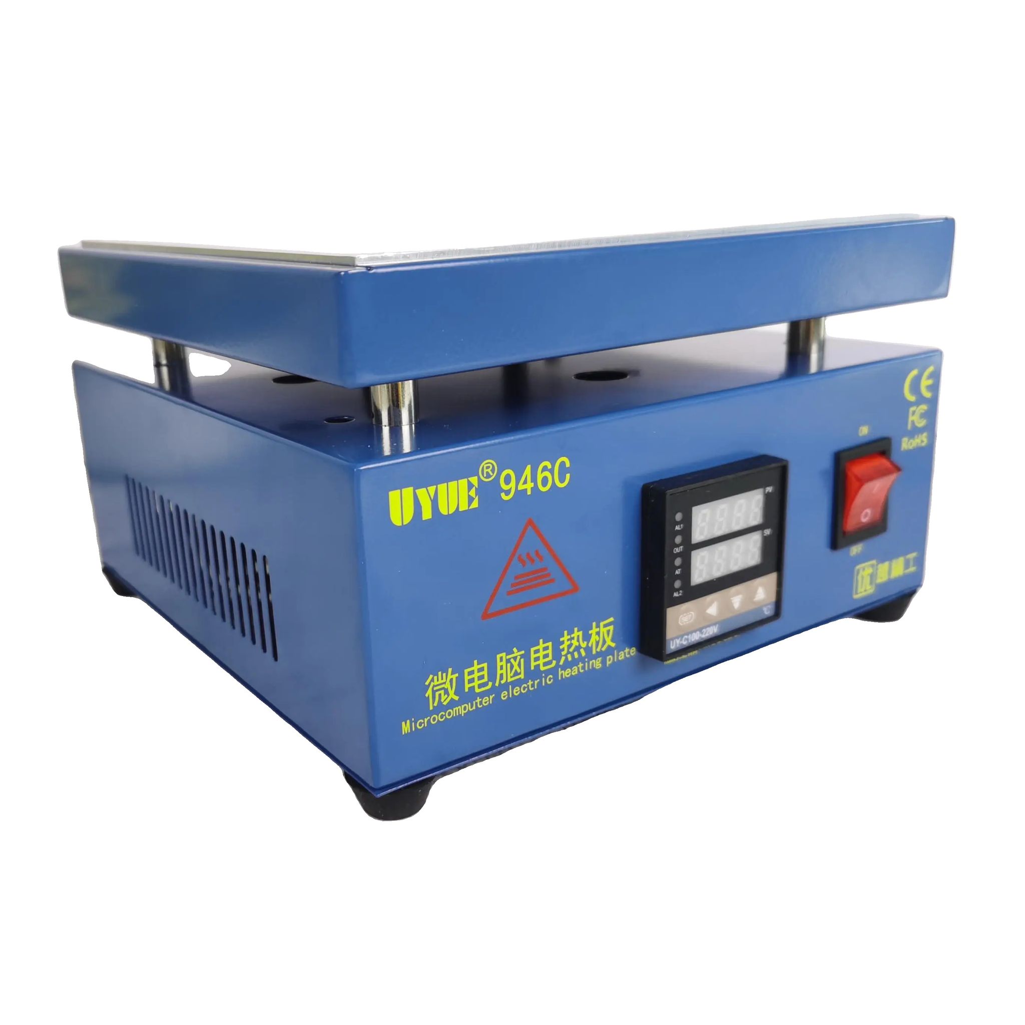 Elektronische Heizplatte, 800 W Leistung, Temperaturbereich 50–380 °c, 220 V Ac ±10 % Spannung, 1,5 °c Temperaturstabilität, Abmessungen: 196 Mm × 145 Mm × 200 Mm