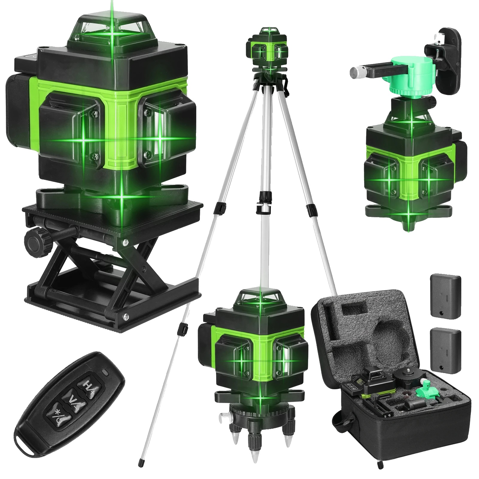 Laser-nivelliergerät, 4d, 16 Linien, Selbstnivellierend, Usb-aufladbar, Grüner Eu-stecker