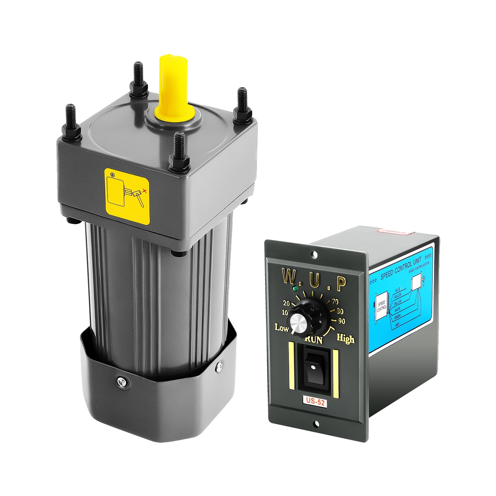 Getriebemotor, 90 W Leistung, 220 V Spannung, Drehzahl 0–90 U/min, Untersetzungsverhältnis 1:5, Schutzart Ip54