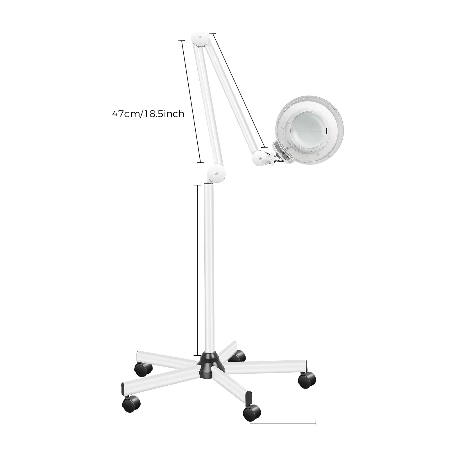Led-vergrößerungslampe, 5-fache Vergrößerung, 24 W Kaltweißes Licht, 360° Verstellbar