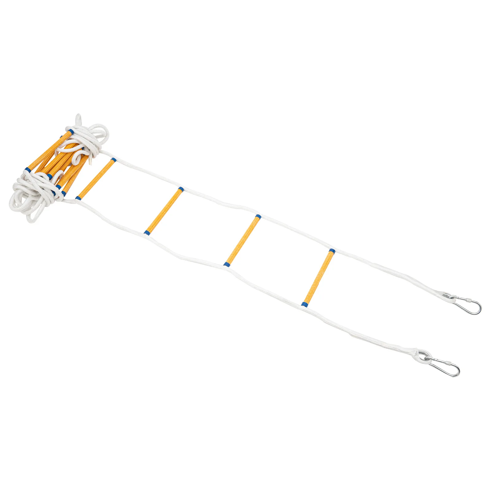 Notleiter, 12 M Lang, Tragfähigkeit 200 Kg, 1,8 Cm Seil – 2,3 Cm Stufendurchmesser, 3,4 Kg