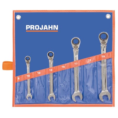 GearTech Schlüssel Satz 4tlg., umschaltbar, in Rolltasche, PR3993 - Projahn