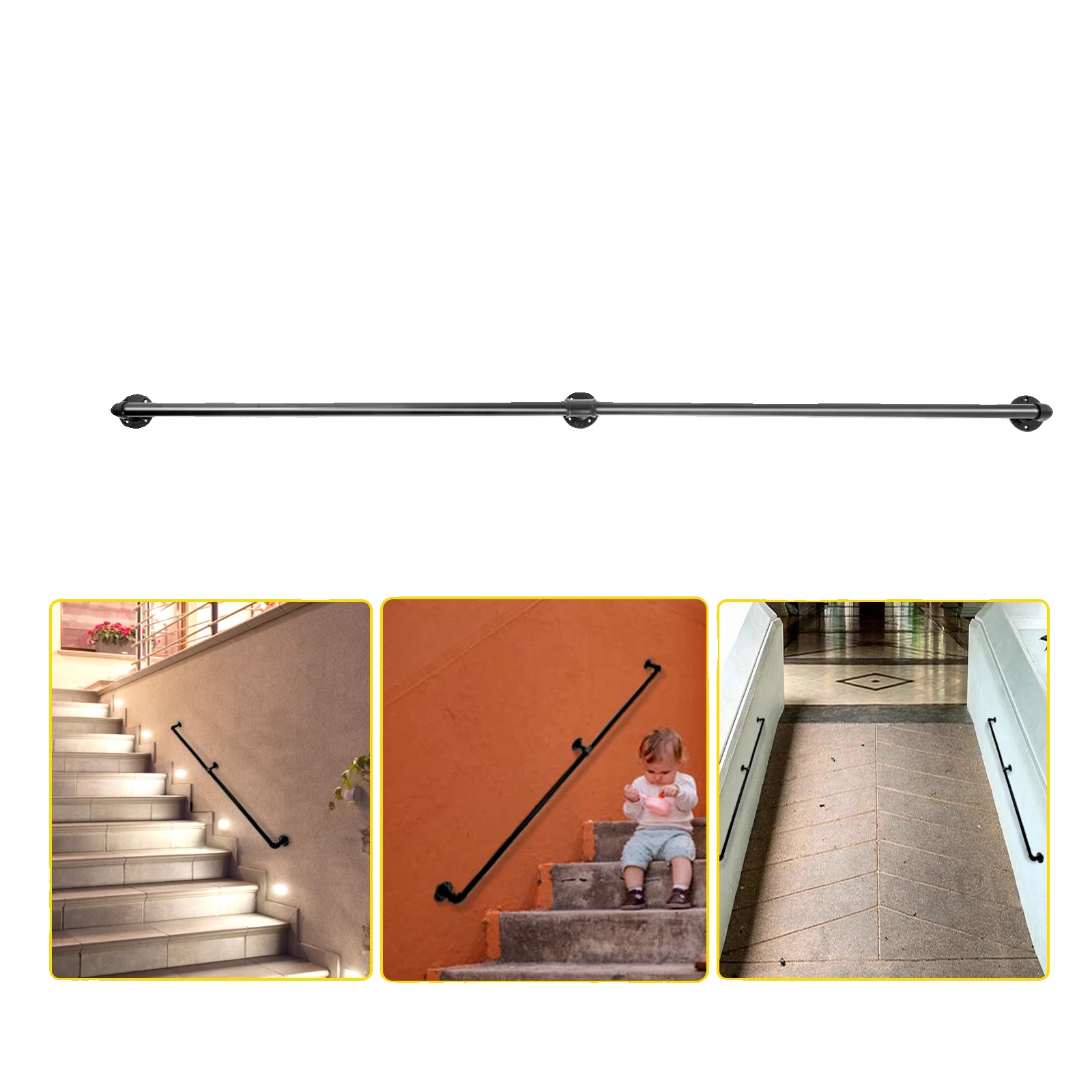 Treppengeländer, Tragfähigkeit 440 Lb (ca. 200 Kg), Einfache Montage, 5 Fuß (ca. 1,5 M)