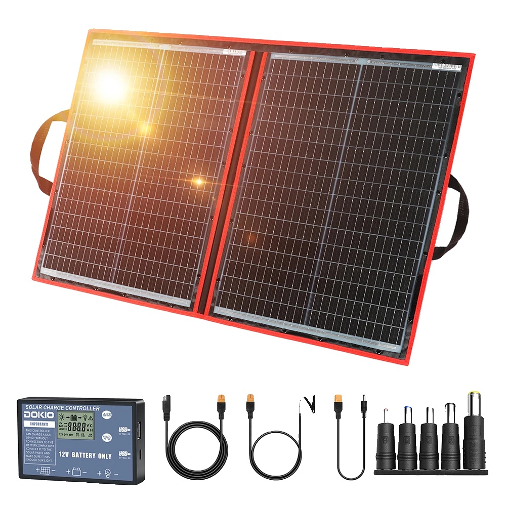 Dokio Faltbares, Tragbares Solarpanel, 200 W Maximale Leistung, Monokristallines Material
