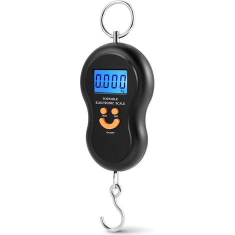 Elektronische Gepäckwaage Mit Haken Und Hintergrundbeleuchtetem Lcd-display, Maximale Tragkraft 40 Kg, Praktische, Tragbare Waage Für Koffer Und Angelkoffer. Batterien Separat Erhältlich.