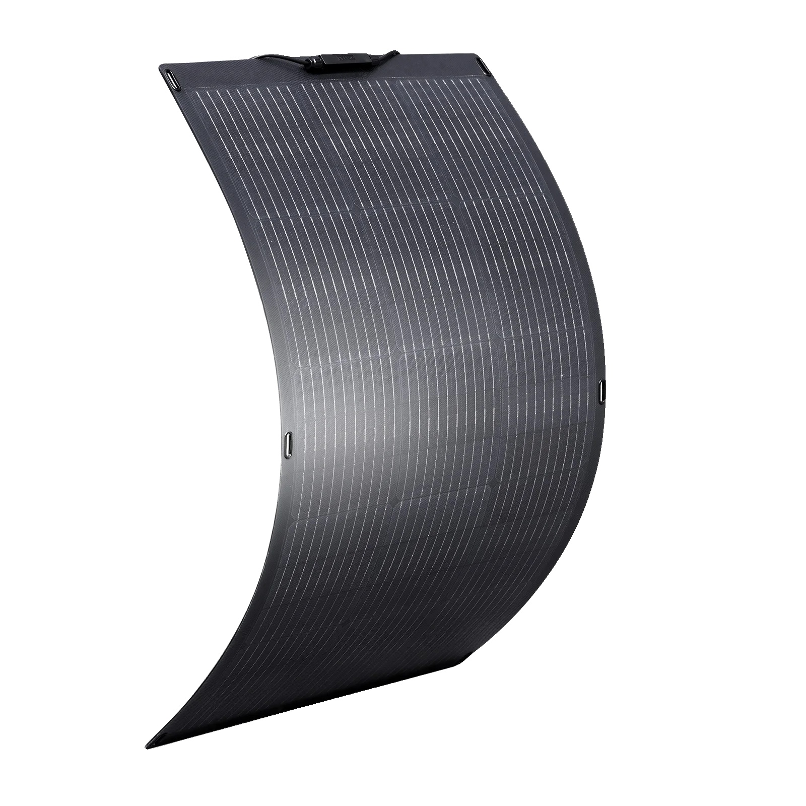 Solarmodul, Maximale Leistung 100 W, Leerlaufspannung 30,6 V, Kurzschlussstrom 4,58 A, Wirkungsgrad 22–25 %, Schutzart Ip68