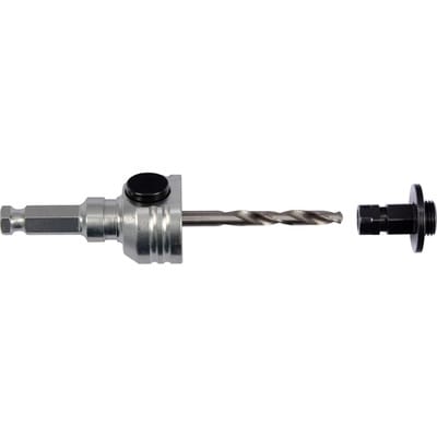 Projahn Adapter Schnellwechsel 6-kant SW 11 mit 2 Verbindungsstücken und HSS 105 mm Zentrierbohrer für Bi-Metall Lochsägen