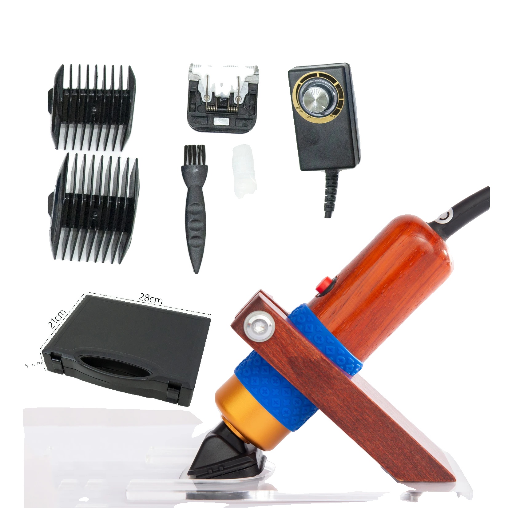 Elektrischer Teppichmäher, Geschwindigkeitsregelung, Holzgriff, Eu-stecker Mit Ständer