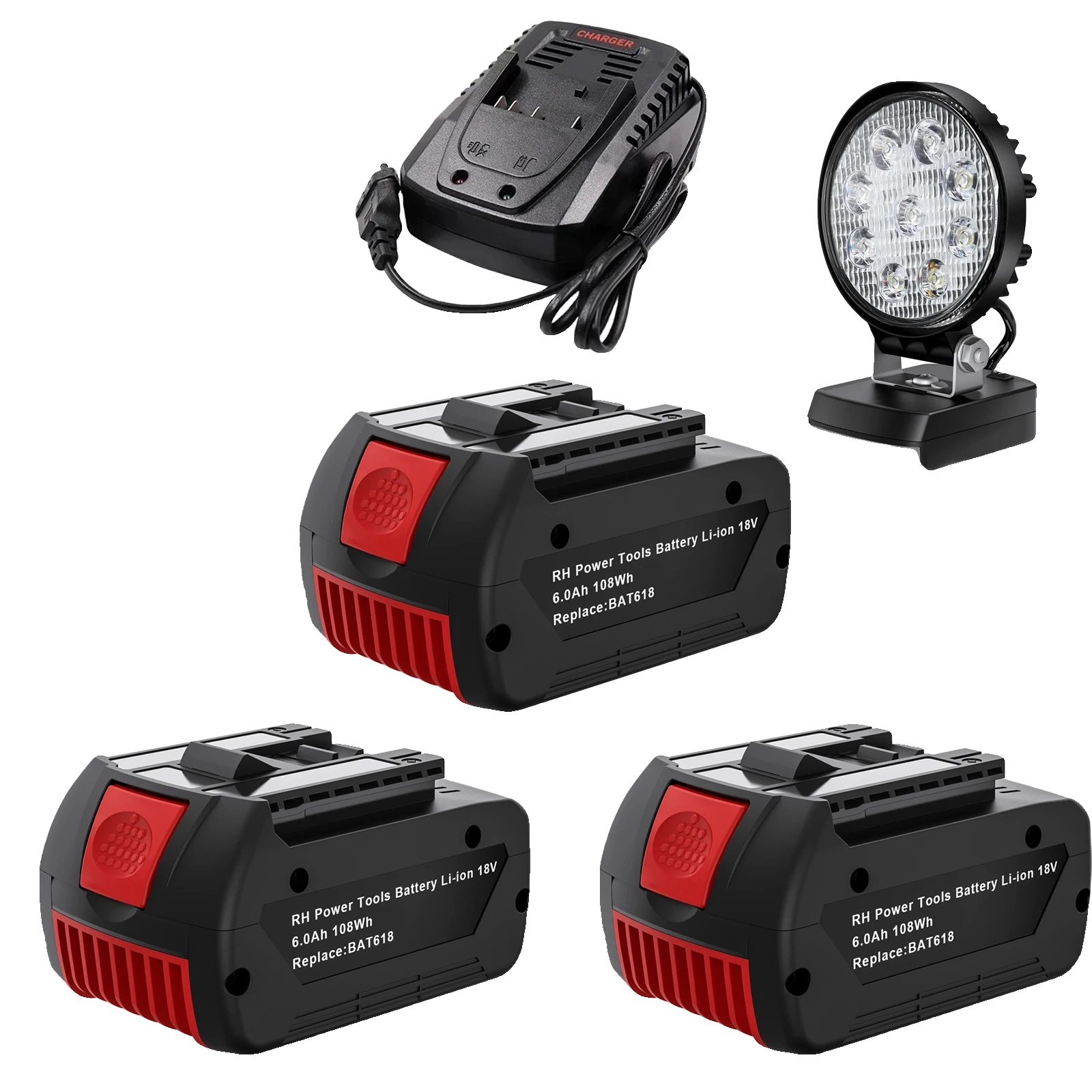 Ersatzakku, 18 V, 6000 Mah Kapazität, 3er-set