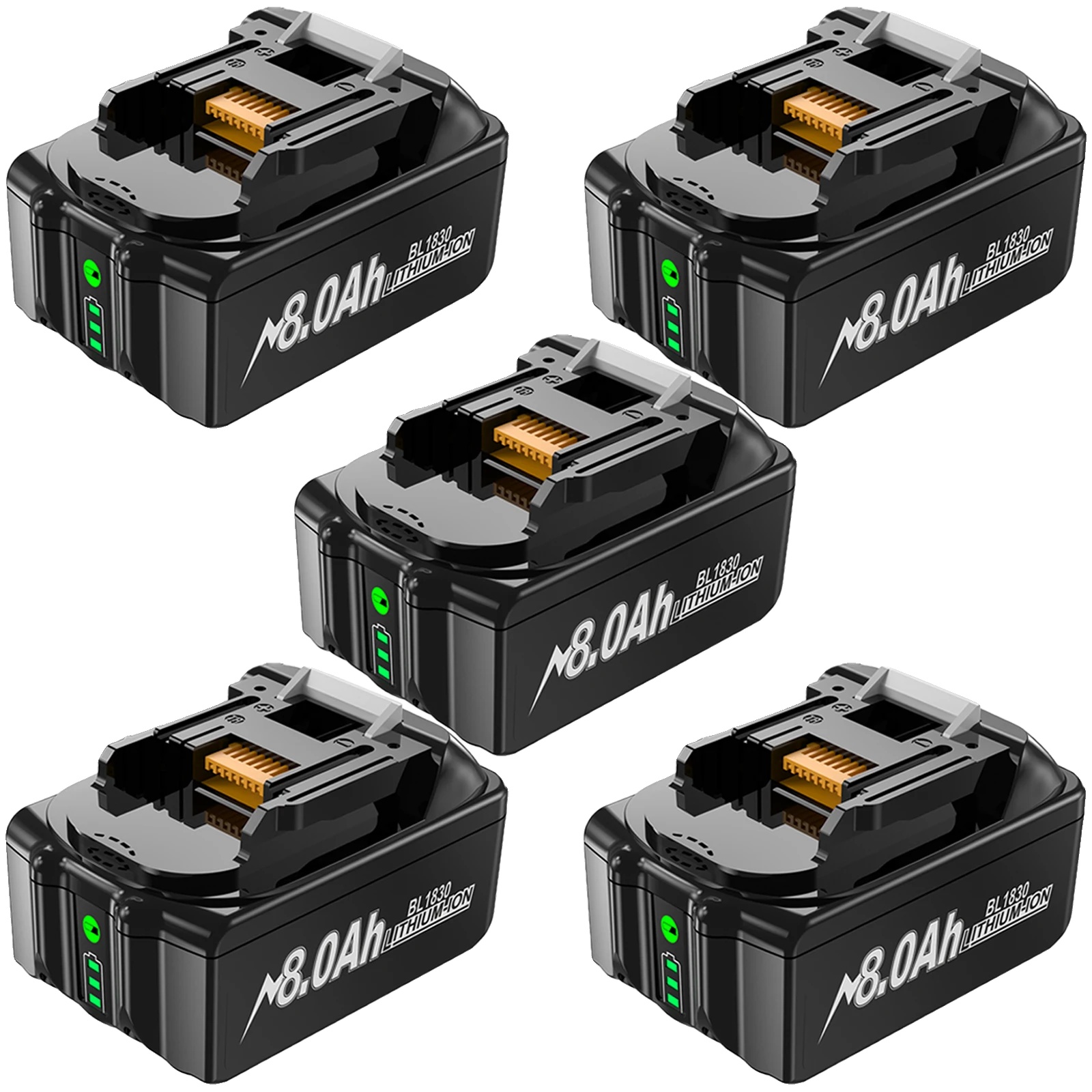Wiederaufladbarer Akku, 8000 Mah Kapazität, Sicherheitsfunktionen, 5 Stück 8000 Ah