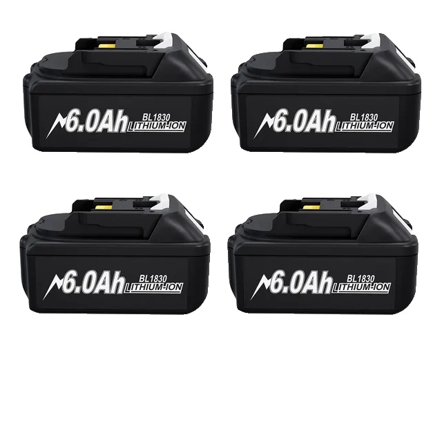 Lithium-ionen-akku, 18 V, 6000 Mah Kapazität, 6,0 Ah – 4 Stück