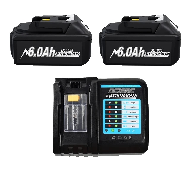 Lithium-ionen-akku, 18 V, 6000 Mah Kapazität, 2 X 6,0 Ah 3 A Ladegerät