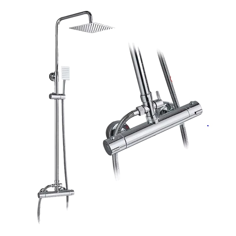 Thermostatische Duscharmatur, Zweigriff, Regenduschkopf, 8-zoll-c