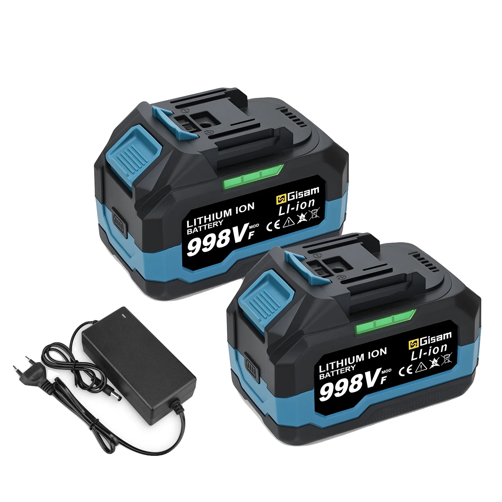 Wiederaufladbarer Akku, 4,0 Ah Kapazität, 18 V Spannung, 2 X 988 Vf – 1 X Ladegerät