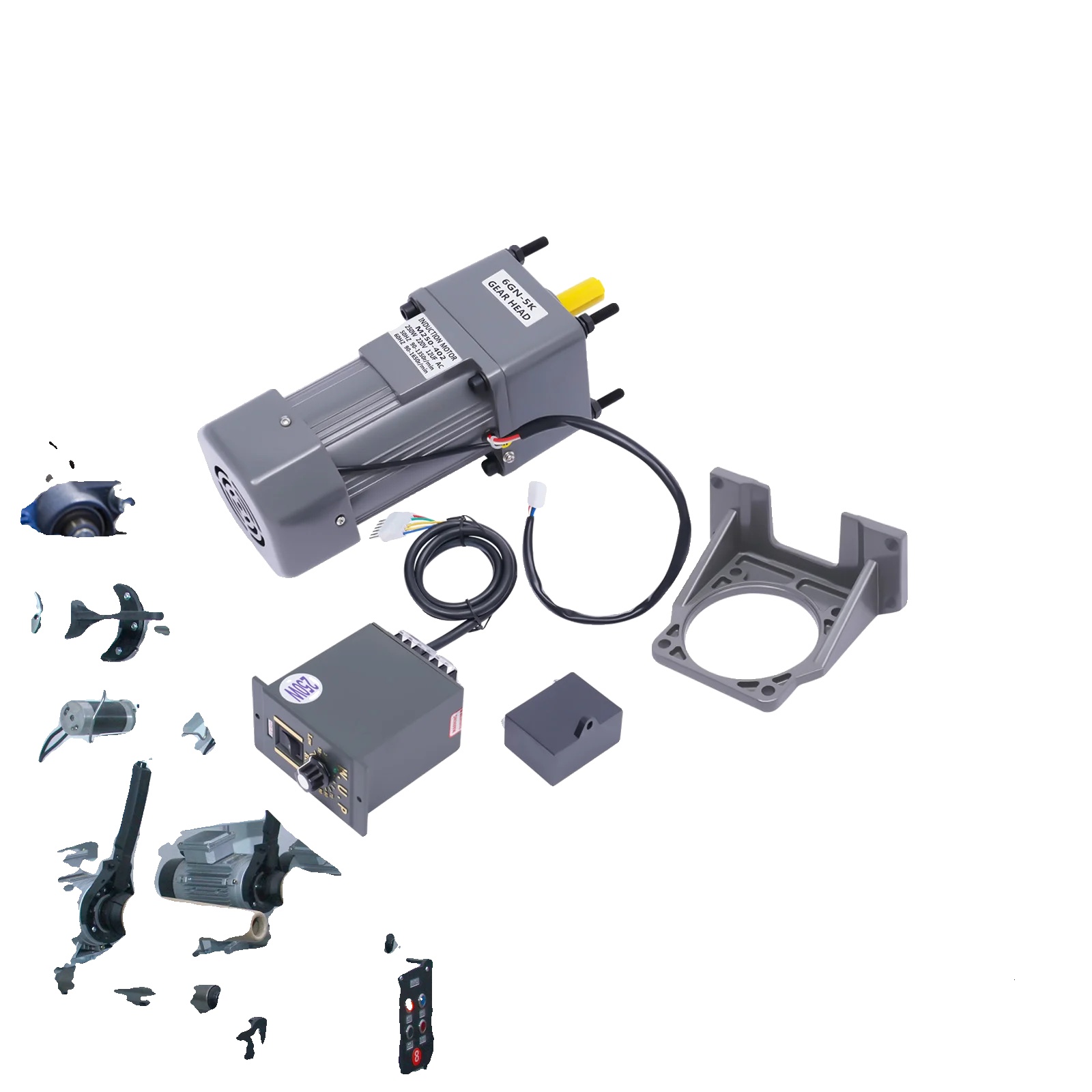 Drehmomentstarker Wechselstrommotor, 250 W Leistung, Variable Drehzahlregelung, Robustes Aluminiumgehäuse