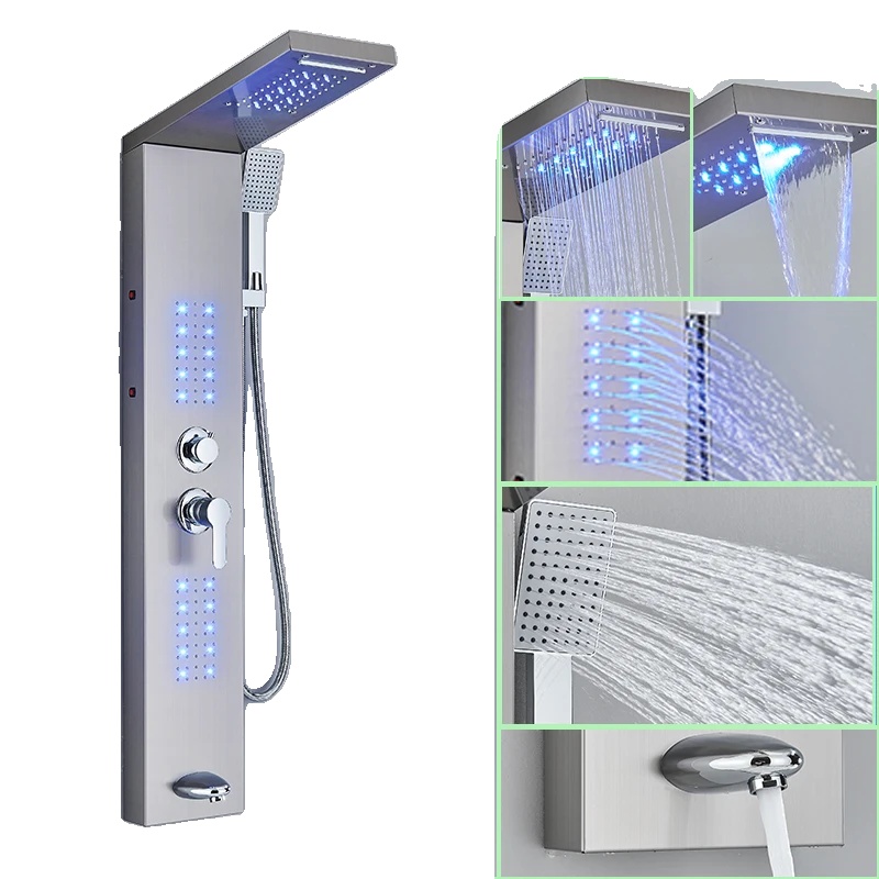 Led-duschpaneel, 4/5-stufige Duschfunktion, Wandmontage