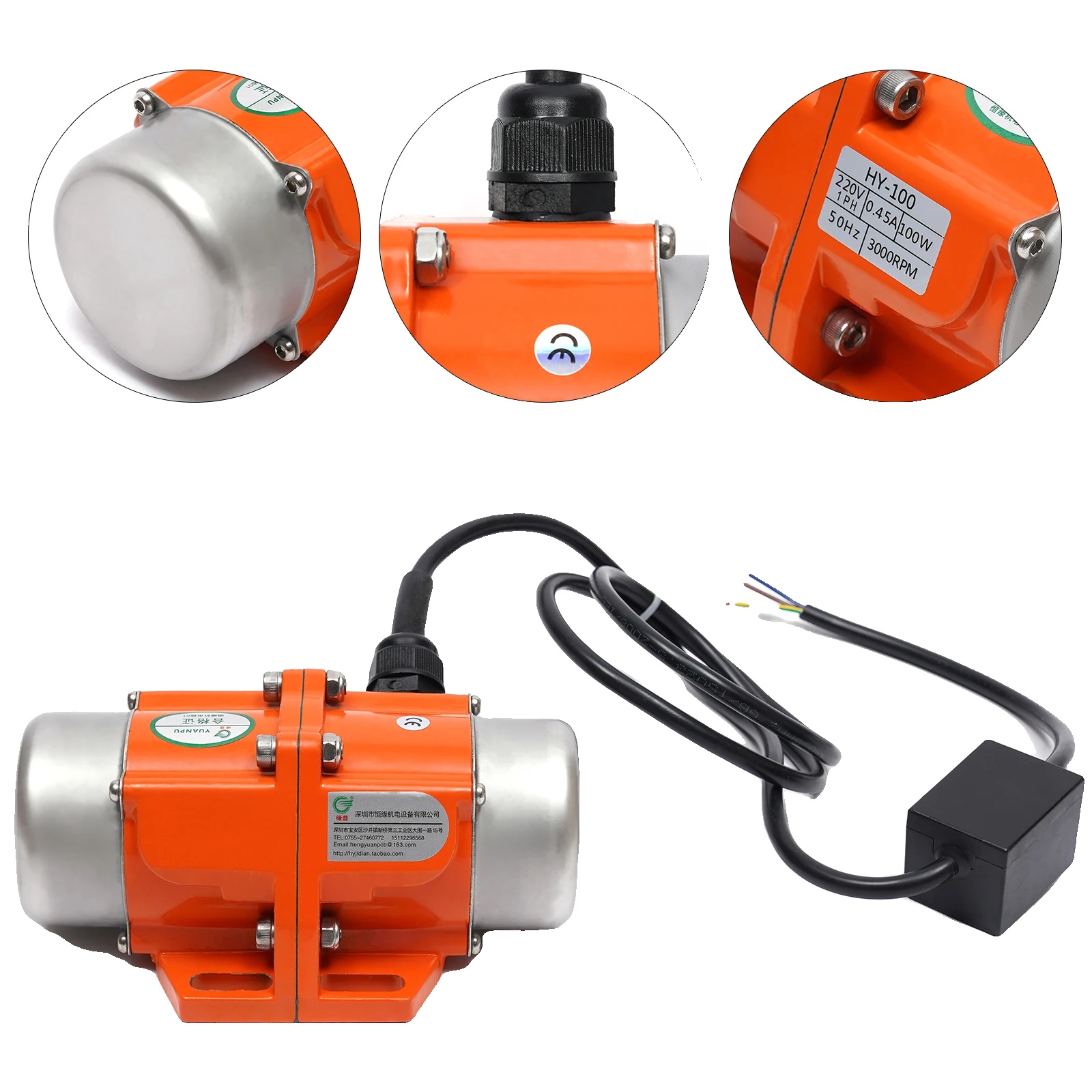 Vibrationsmotor, 220 V, 100 W, 3000 U/min